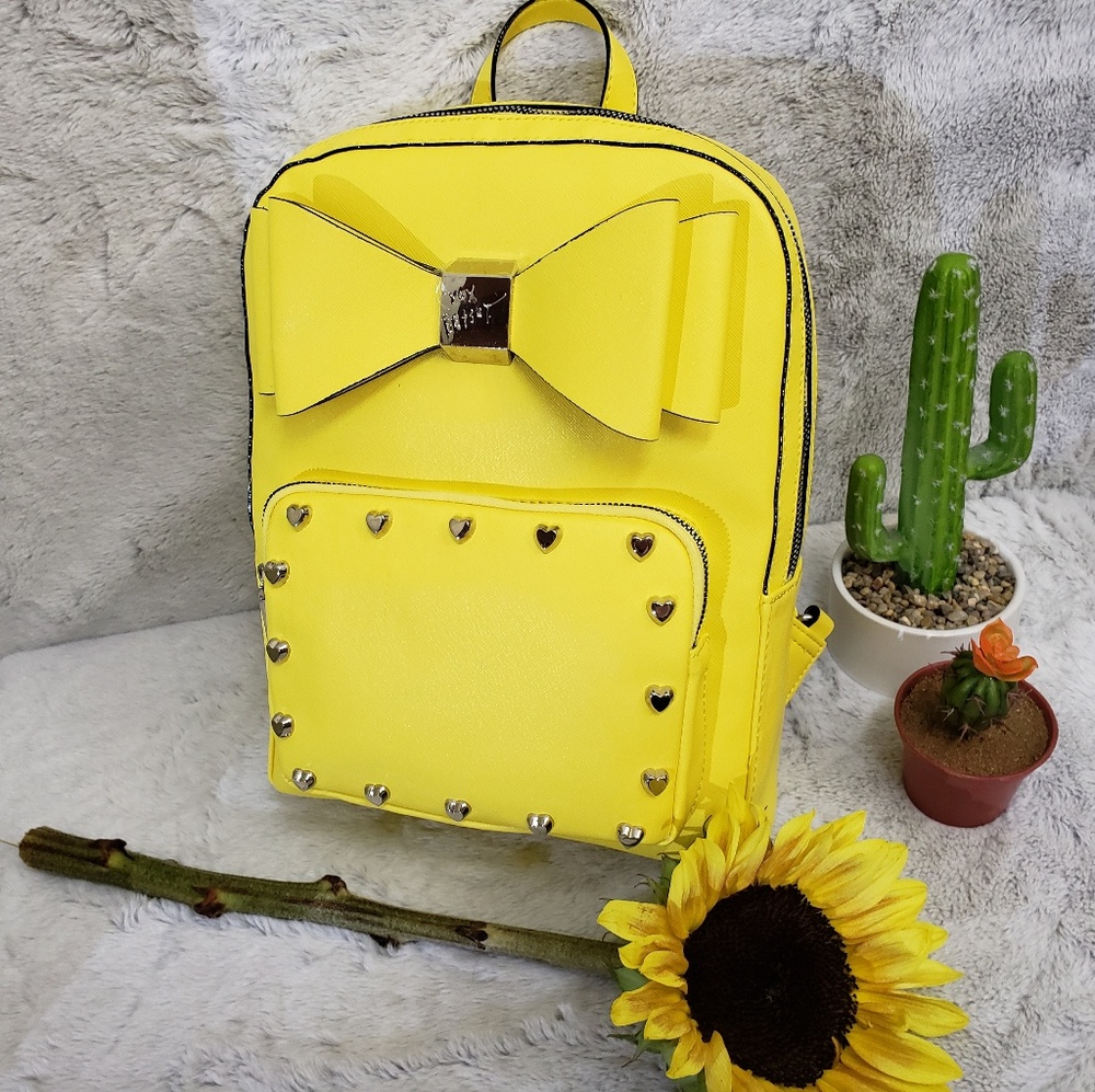NWT Betsey Johnson Yellow Bow Backpack